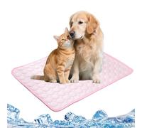 Générique Tapis Rafraichissant pour Chiens Et Chats, Fresh Pad pour Chien, Chat Coussin Chien Anti Chaleur, Matelas Réfrigérant Animaux, Portable, Lavable, Anti-Morsures (Rose, L)