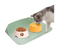 Générique Tapis Repas Chat Set de Table en Cuir traité imperméable | Tapis pour gamelle chien et set repas chat Pour Maison Intérieur Salon Balcon Appartement Extérieur Patio Cour Chiot