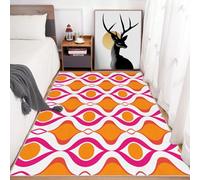 Générique Tapis Rétro Années 70, Tapis Entree Interieur Moderne du Milieu du Siècle, Poils Antidérapant Courts Doux Moquette Paillasson Interieur Entree Un Nettoyage Facile 50 x 80 cm P-&41