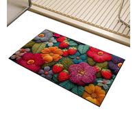 Générique Tapis rétro - Paillasson antidérapant 50,8 x 81,3 cm, de Sol carré Doux, de Cuisine Lavable, décoration de Style Vintage, Texture Velours Confortable | Tapis d'entrée pour Les propriétaire