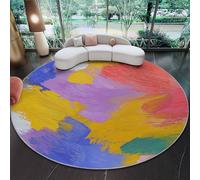 Générique Tapis Rond 120 cm Lavable en Machine, Abstrakte Farben Interieur Anti Slip Chambre à Coucher Salon Tapis d'Entrée Absorbant Antidérapant, Bunt