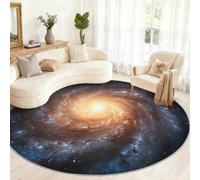 Générique Tapis Rond 3D Motif Voie lactée 3D pour Chambre à Coucher, Salon, Bureau, Table Basse, décoration d'intérieur - Motif Galaxie - 120 cm