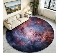 Générique Tapis Rond 60 cm Lavable en Machine, Antidérapante Poils Courts Rêve Nébuleuse Galaxie Doux Tapis de Sol Décoration pour Salon, Chambre, Cuisine, Salle à Manger, Bureau (Multicolore)