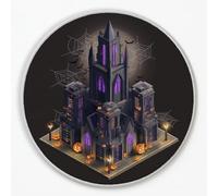 Générique Tapis Rond 80 cm Diamètre Chambre Violet Royal, Style Jeu Vidéo Château Mignon Halloween Decors Petit Tapis à Poils Courts pour Entrée