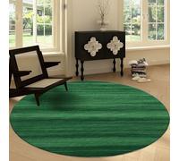 Générique Tapis Rond à Mur À Rayures Vertes Fines, Tapis de Ultra Fin Diamètre 100 cm Doux - Antidérapant et Lavable, Couleur Minimalisme pour Chambre Entrée Salle à Manger ou Dortoir Familial