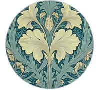 Générique Tapis Rond antidérapant à Motif Fleurs Morris Traditionnelles, Lavable en Machine - pour Chambre à Coucher Salon Cuisine - Décoration d'intérieur - 60 cm Vert