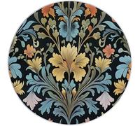 Générique Tapis Rond antidérapant à Motif Motif Floral Morris Vintage, Lavable en Machine - pour Chambre à Coucher Salon Cuisine - Décoration d'intérieur - 100 cm Coloré