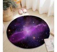 Générique Tapis Rond Antidérapant,Rêve Nébuleuse Étoile Imprimer Grand et Léger - Noir Lavable en Machine Poils Courts Tapis Rond 60 cm Rond pour Bureau Salle à Manger L'intérieur Décorer