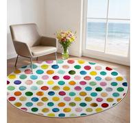 Générique Tapis Rond Aquarelle 160 cm et Moquette Ronde Salon, Design Abstrait Pois, Tapis Circulaire Antidérapant et Doux, Idéal pour Décoration Chambre et Salle à Manger, Couleur