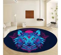 Générique Tapis Rond Art Fantastique Antidérapant 180 cm, Tapis Corps Célestes Géométrie Wolverine Lavable en Machine Paillasson d’entrée pour Salle à Manger Chambre d’Enfant Nurserie Décoration