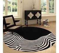 Générique Tapis Rond de Salon Antidérapant 100 cm, Tapis Rond Lavable Animaux Imprimé Zèbre Rayures - Moquette Art Abstrait Doux à Poil Court pour Cuisine Buanderie Salle à Manger Chambre à Coucher