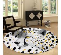 Générique Tapis Rond de Salon Antidérapant 150 cm, Tapis Rond Lavable Animaux Léopards Pois - Moquette Doux à Poil Court Transitionnel pour Cuisine Buanderie Salle à Manger Chambre à Coucher