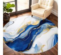 Générique Tapis Rond en marbre Abstrait - Petit Tapis Rond antidérapant pour Chambre d'enfant, Salle de Jeux, Table Basse, décoration d'intérieur - 80 cm