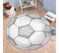 Générique Tapis Rond Football Dessiné À La Main Douce 180 cm, Tapis Circulaire Rétro Imprimé Antidérapant Lavable en Machine Descente de lit Décoration pour Salon Salle à Manger Bureau Cuisine