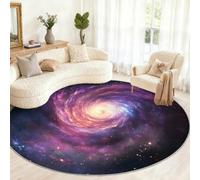 Générique Tapis Rond Lavable 3D Voie lactée pour Chambre à Coucher, Salon, Bureau, Table Basse, décoration d'intérieur - Motif Galaxie - 150 cm