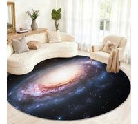 Générique Tapis Rond Lavable 3D Voie lactée pour Chambre à Coucher, Salon, Bureau, Table Basse, décoration d'intérieur - Motif Galaxie - 150 cm