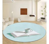 Générique Tapis Rond Lavable en Machine, Minimalisme Carnet Tasse Café Tapis de Antidérapant Interieur pour Salon Chambre Cuisine Balcon Salle à Manger (Diamètre 140 cm - Vert Clair Impression)