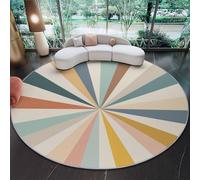 Générique Tapis Rond Lavable en Machine, Minimalistisches Sonnenlicht Interieur Anti Slip Chambre à Coucher Salon Tapis d'Entrée Absorbant Antidérapant, Bunt