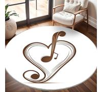 Générique Tapis Rond Lavable en Machine Mots d'amour Romantiques Décoration de Chambre pour Adultes et Enfants, Blanc Antidérapant Doux Poils Ras Grand Tapis Rond de Salon, 120cm Circulaire