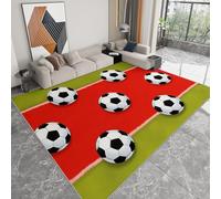 Générique Tapis Rond lavables 120 x 170 cm Style Cartoon pour Salon, Tapis antidérapants Sports Football Herbe Verte pour Chambre - Runner Doux à Poils Courts pour Bureau Salle de Bain Salle à Manger