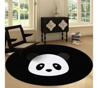 Générique Tapis Rond Motif Abstrait De Dessin Animé Panda Lavable en Machine Antidérapant 200 cm, Tapis Rond Minimalisme pour Chambre à Coucher Cuisine Salle de Bain Chambre d'enfant Salon