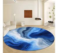 Générique Tapis Rond Motif Marbre Abstrait Rayures Lavable en Machine Antidérapant 160 cm, Tapis Rond Minimalisme pour Chambre à Coucher Cuisine Salle de Bain Chambre d'enfant Salon