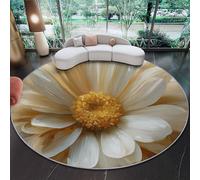 Générique Tapis Rond Multicolore 100 cm Tapis À Poils Courts Lavable, Doux Antidérapant Tapis Salon Et Peinture À l'huile Art Belles Fleurs pour Entrée Intérieur, Chambre, Cuisine, Chambre d'enfant