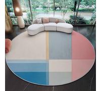 Générique Tapis Rond Multicolore 160 cm Tapis À Poils Courts Lavable, Doux Antidérapant Tapis Salon Et Abstrait Minimaliste Géométrie Cube pour Entrée Intérieur, Chambre, Cuisine, Chambre d'enfant