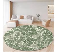 Générique Tapis Rond Poils Ras, Impression Plantes William Morris Salon Tapis de Couloir, Chambre Décor Tapis Antidérapant, pour Coucher Bureau Hôtel 100 cm, Vert