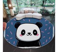 Générique Tapis Rond Salon 120 cm, Lavable Mignon Dessin Animé Animation Japonaise Panda Tapis de Sol Décoration Antidérapant - Bleu Foncé pour Salon Chambre Cuisine Terrasse Salle à Manger Intérieur