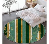 Générique Tapis Rond Salon 150 cm, Lavable Chinois Traditionnel Broderie Tapis de Sol Décoration Antidérapant - Vert Sauge pour Salon Chambre Cuisine Terrasse Salle à Manger Intérieur