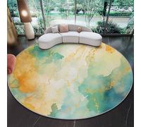 Générique Tapis Rond Salon 60 cm, Aquarelle Abstrait Tie-Dye Tapis Rond Bleu Flanelle Moquette Décoratif Imprimés - Lavable en Machine & Antidérapant pour Chambre d'enfant Cuisine