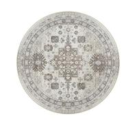 Générique Tapis Ronde,Motif Floral Vintage Vieilli Traditionnel, Marron, ø 130 cm, Tapis Decoratif pour Fauteuil Pouf Salon Moderne Chambre Adulte ou Ado