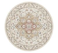 Générique Tapis Ronde,Plancher en Bois de Style Oriental Traditionnel Vintage, Jaune, ø 130 cm, Tapis Decoratif pour Fauteuil Pouf Salon Moderne Chambre Adulte ou Ado