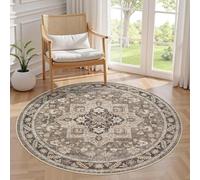 Générique Tapis Ronde,Plancher en Bois de Style Oriental Traditionnel Vintage, Marron, ø 160 cm, Tapis Salon Décoration Maison, Meuble Cuisine, Buffet Salle a Manger