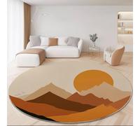 Générique Tapis Ronds 160 cm Rond, Minimalisme Abstraction Montagnes Tapis Décoratifs Imprimés - Multicolore Tapise Ronds Antidérapants Lavables Ronds pour Salon Chambre