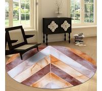 Générique Tapis Ronds Élégance Moderne Tapis Rond Chevrons Marbre Lavable pour Salon, 180 cm Coureur Antidérapant à Poils Courts - Coureur Doux pour Chambres et Salles à Manger