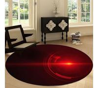 Générique Tapis Ronds Futurisme Tapis Rond Abstrait Halo Cercles Lavable pour Salon, 160 cm Coureur Antidérapant à Poils Courts - Coureur Doux pour Chambres et Salles à Manger