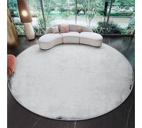 Générique Tapis Ronds Lavables 150 cm, Minimaliste Vieilli Bordure Tapis Rond Antidérapant pour sous Table à Manger, Gris pour Chambre Cuisine Balcon Terrasse Salle à Manger Intérieur Extérieur