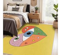 Générique Tapis Saint Valentin, Grand Tapis Salon 120x170 Œil Qui Voit Tout Carpette Chambre, Flanelle Poil Ras Moelleux - Antidérapa Lavable en Machine H-85
