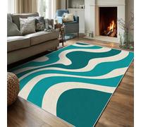 Générique Tapis Salon 100x150 Motif Canard Vagues, Tapis Imprimé Moderne Abstrait Vagues, Lavable Antidérapant, Decoration Chambre Maison, Poil Ras, Doux fc85