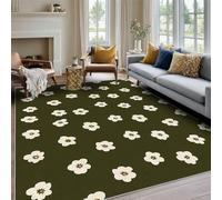Générique Tapis Salon 150x200 Motif Fleurs de Cerisier, Tapis Imprimé Vintage Fleur, Lavable Antidérapant, Decoration Chambre Maison, Poil Ras, Doux O207
