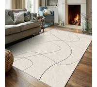 Générique Tapis Salon 160x230 Motif Abstrait Courbe, Tapis Imprimé Moderne Minimaliste, Lavable Antidérapant, Decoration Chambre Maison, Poil Ras, Doux SKZ443