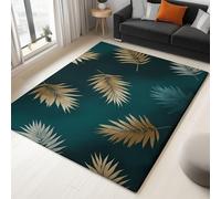 Générique Tapis Salon 180 x 240 cm Feuilles De Jungle Tropicale Lavable en Machine Tapis de Chambre Antidérapant, pour Manger, Bureau & Plus Durable & Écologiqu Poils Ras Moquette, Vert Foncé