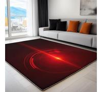 Générique Tapis Salon 180 x 240 cm Runner Rectangulaire Lavable Imprimé Abstrait Halo Cercles, Futurisme Tapis Décoratif Antidérapant - Runner Bas Doux pour Chambre Décoration Sol