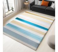Générique Tapis Salon 180x240cm Lavable en Machine Tapis de Chambre Antidérapant Rayures Verticales Dégradé Minimaliste pour Manger, Bureau & Plus Durable & Écologiqu Poils Ras Moquette, Multicolore