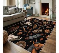 Générique Tapis Salon 200x300 Motif Sud-Ouest Ethnique, Tapis Imprimé Cow-Boy Tête de Mort, Lavable Antidérapant, Decoration Chambre Maison, Poil Ras, Doux hhm224