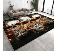 Générique Tapis Salon 3D Impression Squelette Doux Lavables Antidérapant Carpet Rétro Crâne Tapis Chambre Decoration Moquette pour Salle à Manger Porche Teppich de Salon 100x150 cm D-311