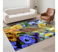 Générique Tapis Salon 40x60cm Fish Tapis de Couloir Chambre Moderne Lavable Antidérapant, Doux Pile Bouclée Petit Carpet pour Salon, Couloir, Salle à Manger, D'Entrée, Bureau 13-476