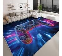 Générique Tapis Salon 60 x 90 cm Manette De Jeu, Futurisme Enfants Antidérapant Tapis Bleu Poils Ras Doux Lavable Moquette pour Chambre Décoration Intérieure Paillasson Moquette